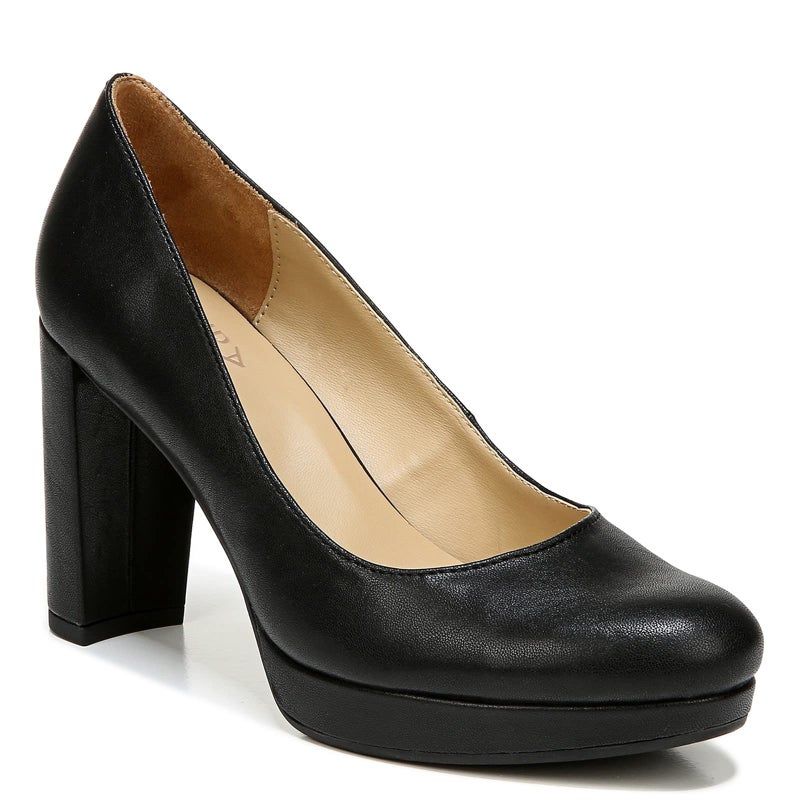 Naturalizer Womens Berlin Chunky High Heel Platform Pump,Black Smooth,10 Wide - Image 3